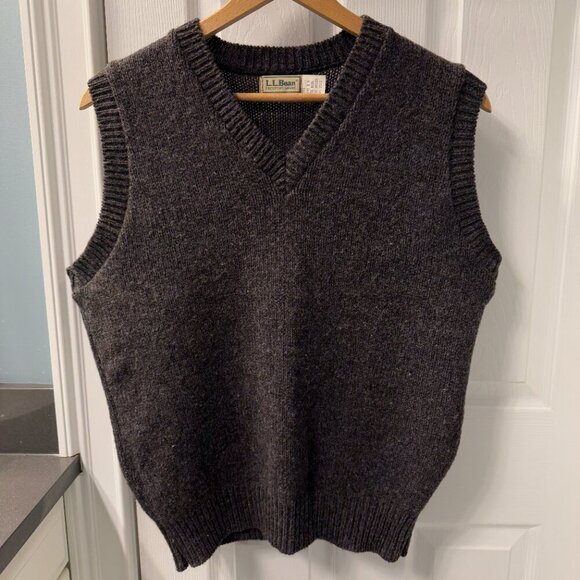 Vintage L.L. Bean V-Neck Wool Nylon Blend Sweater Vest Size Medium - Picture 6 of 6